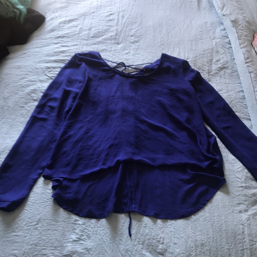 Sheer royal blue blouse